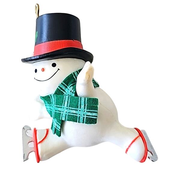 Hallmark Keepsake 1979 The Skating Snowman Ornament in Box 4" x 2.75" Open Box - Picture 2 of 9